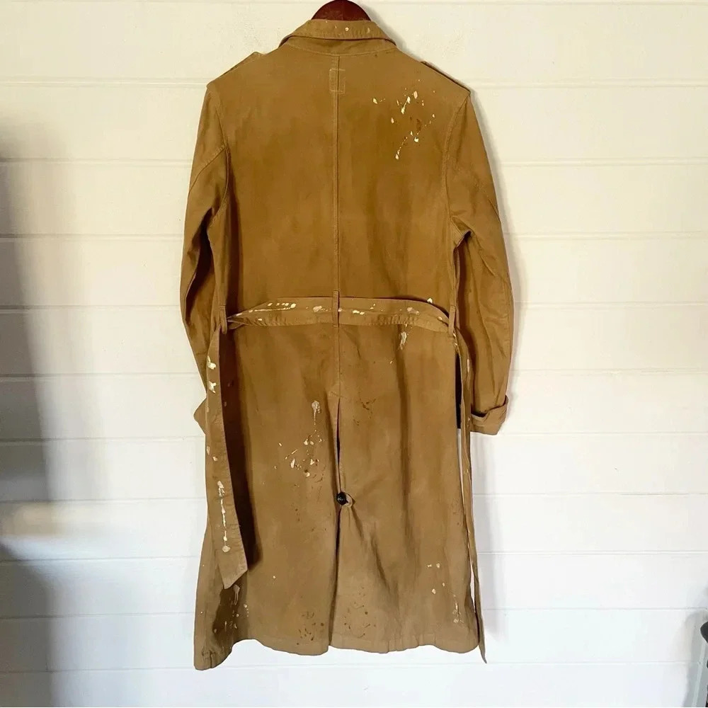 NSF Dorian Cotton Trench Coat in Antique Bronze Gold Foil Size Medium - Picture 13 of 16